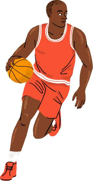 Textured and Grainy Basketball Player